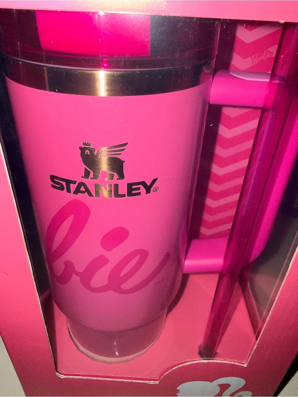 Stanley Pink Travel Tumbler with Barcode Label - Picture 3 of 4